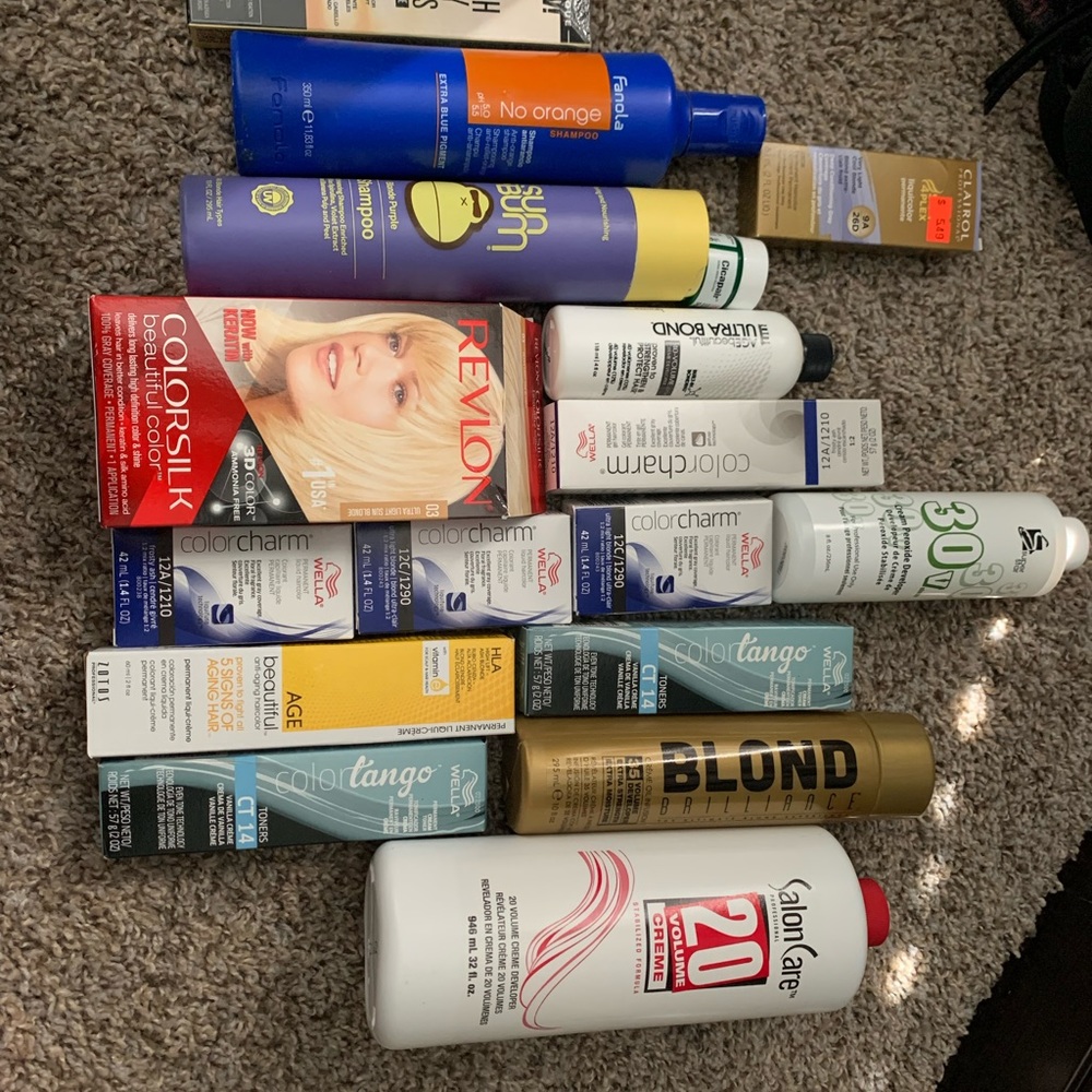 Multiple hair products for the lovely blonds